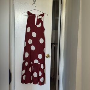 Anthropologie Burgundy and Beige Dress